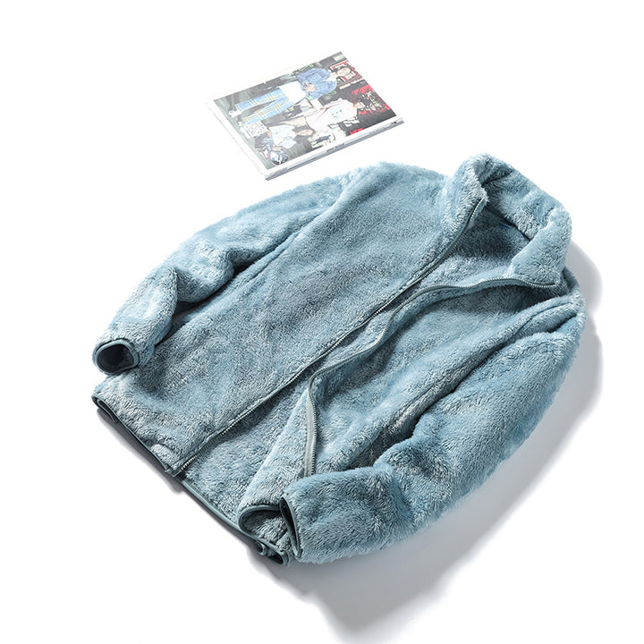 Damen Kuschelige Teddy-Fleecejacke mit Stehkragen und verdecktem Reißverschluss – Célinea