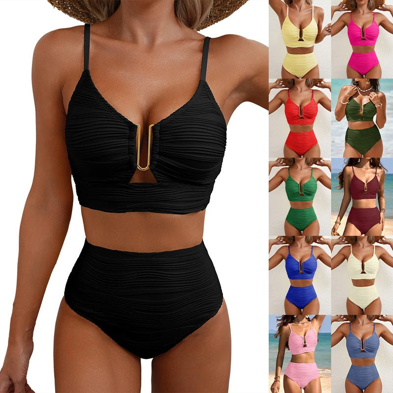 Damen Hochtailliertes Bikini-Set mit modischem Cut-Out Echo Archiv