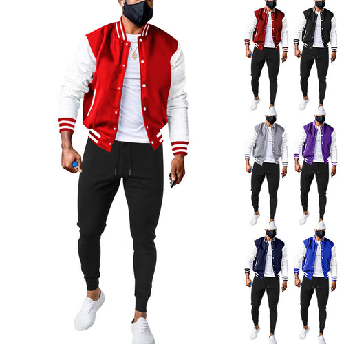 Herren sportliche Collegejacke mit praktischen Taschen und atmungsaktiver Baumwolle Echoarchiv