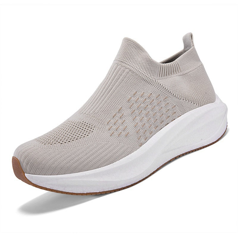 Damen Strick-Slip-On Sneaker mit nahtlosem Elastikschaft und dämpfender Plateau-Sohle Echoarchiv