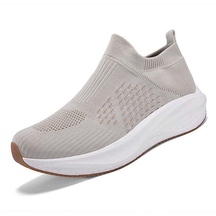 Damen Strick-Slip-On Sneaker mit nahtlosem Elastikschaft und dämpfender Plateau-Sohle Echoarchiv