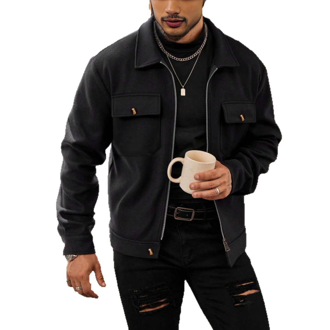 Herren nan CPO-inspiriertes Overshirt-Jacke mit aufgesetzten Brusttaschen und Reißverschluss Echo Archiv