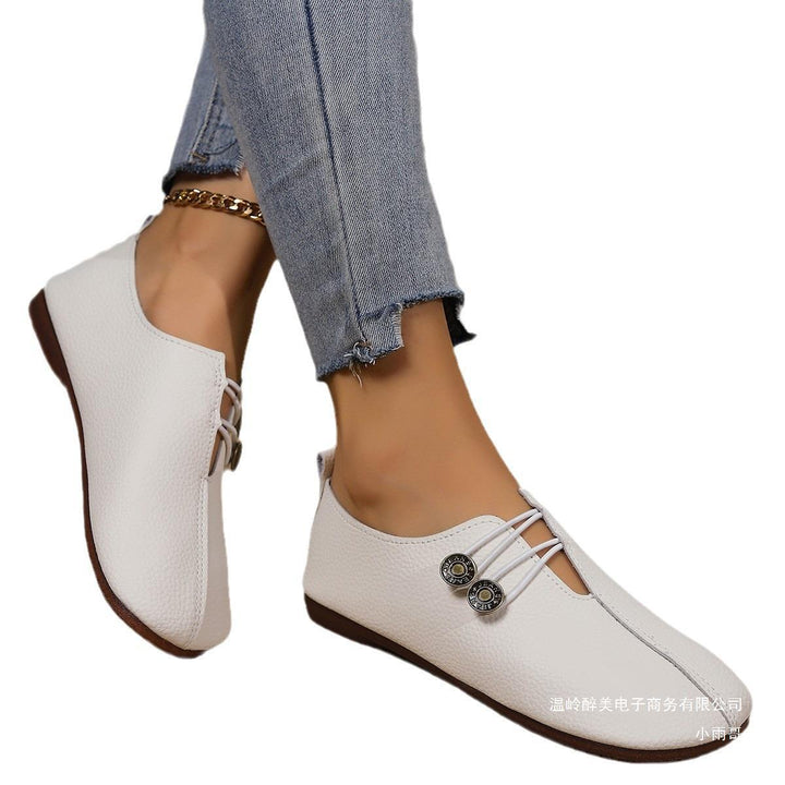 Damen nan weiche Lederoptik Slipper mit elastischer Schnürung und ergonomischer Komfortsohle Echo Archiv