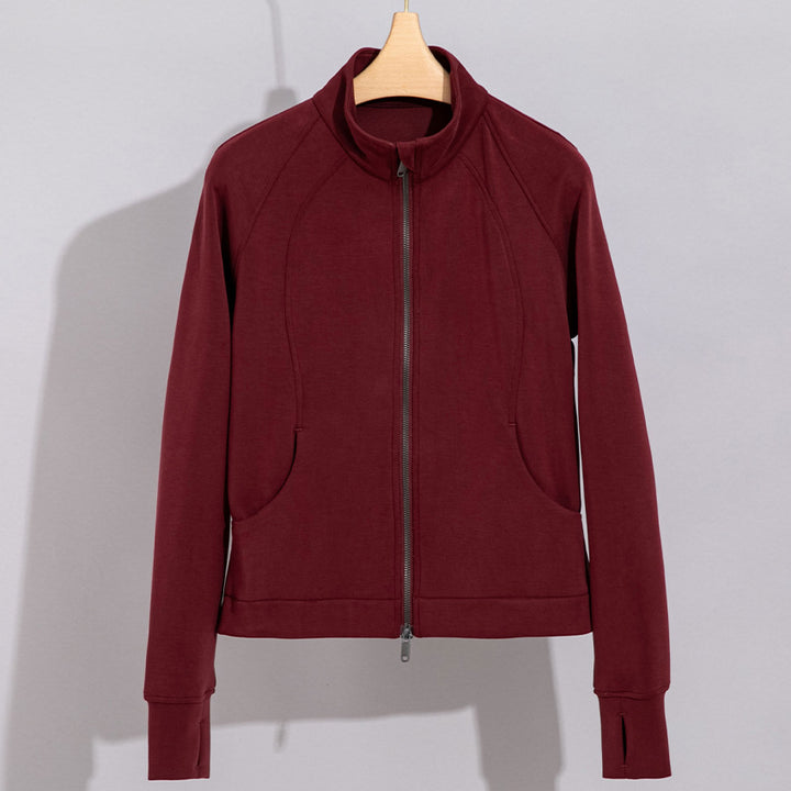 Damen Performance-Trainingsjacke mit Stehkragen und Daumenloch Echoarchiv