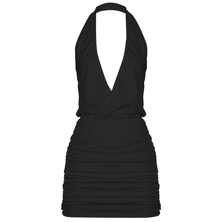 Damen Wickelkleid mit tiefem V-Ausschnitt und Raffung Echo Archiv