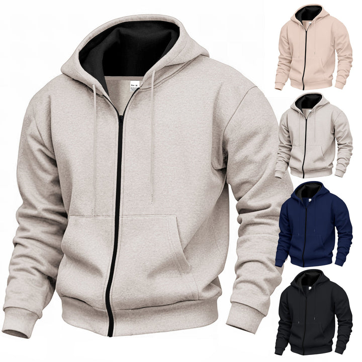 Herren Premium Kapuzenjacke mit durchgehendem Reißverschluss und weichem Fleece-Futter Echoarchiv