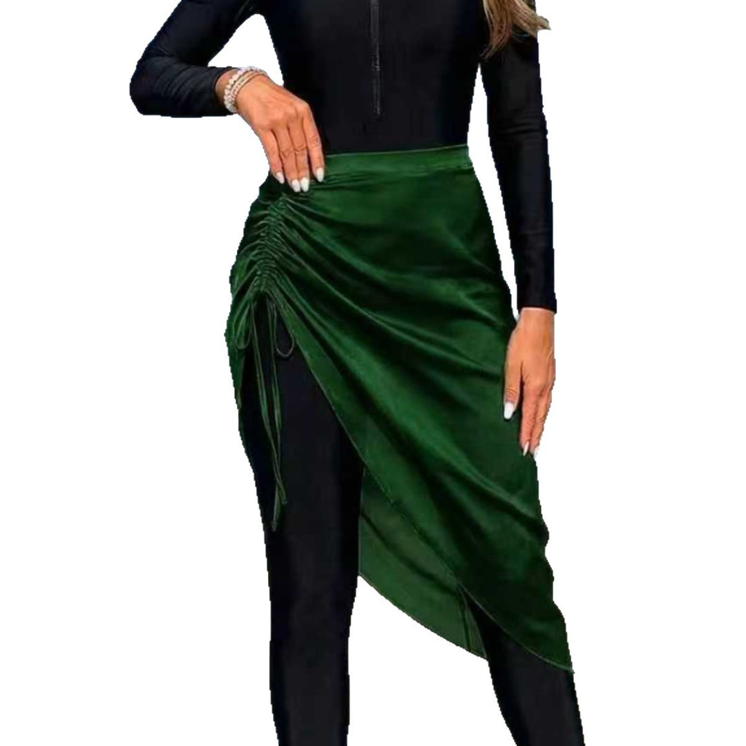 Damen sportlicher Langarm-Badeanzug mit Wickelrock Echo Archiv