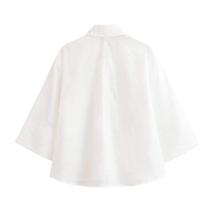 Damen Transparente Oversize-Hemdbluse mit 3D-Blütenapplikationen Echo Archiv
