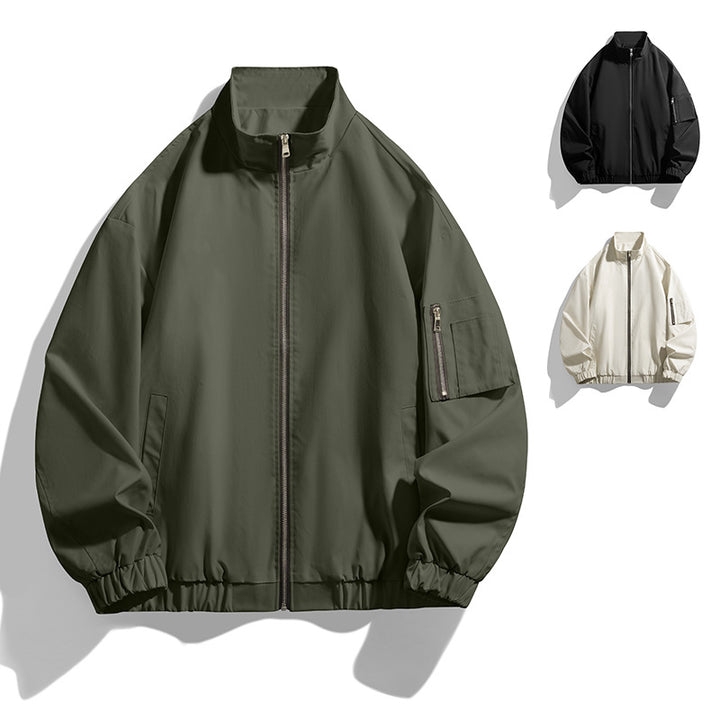 Herren Leichte Utility-Zipjacke mit Stehkragen, Ärmeltasche und elastischem Saum Echo Archiv