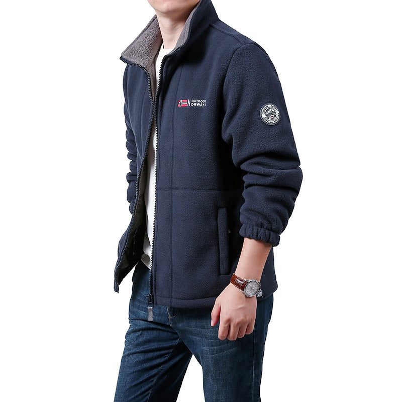 Herren Wärmende Fleecejacke mit Stehkragen, durchgehendem Reißverschluss & Eingrifftaschen Echo Archiv