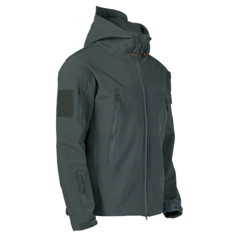 Herren technische Softshell-Jacke mit multifunktionalen Taschen und verstellbarem Kapuzensystem Echoarchiv