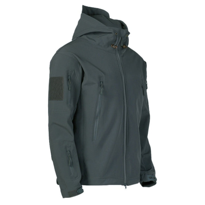 Herren technische Softshell-Jacke mit multifunktionalen Taschen und verstellbarem Kapuzensystem Echoarchiv