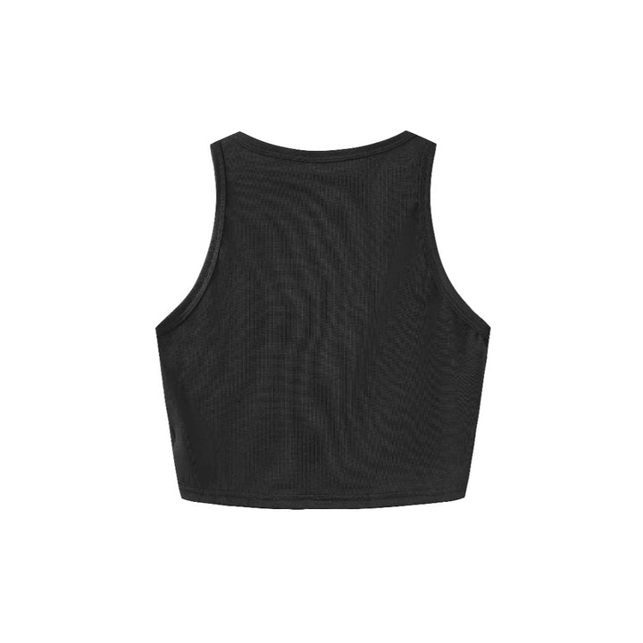 Damen Crop-Top mit auffälligem Grafikdesign und edgy Schriftzug Echo Archiv