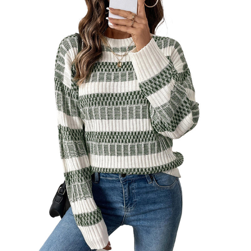 Damen Modischer Strickpullover mit blockartigem Muster Echo Archiv