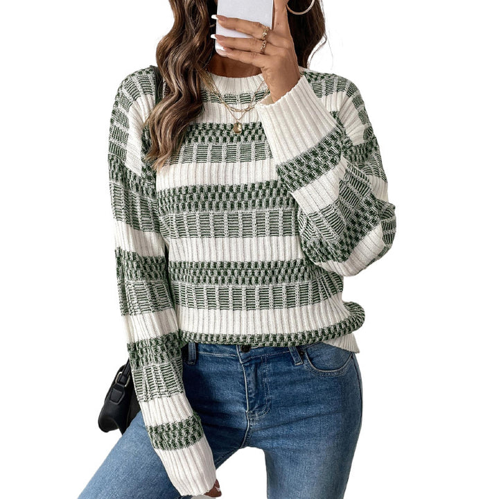 Damen Modischer Strickpullover mit blockartigem Muster Echo Archiv
