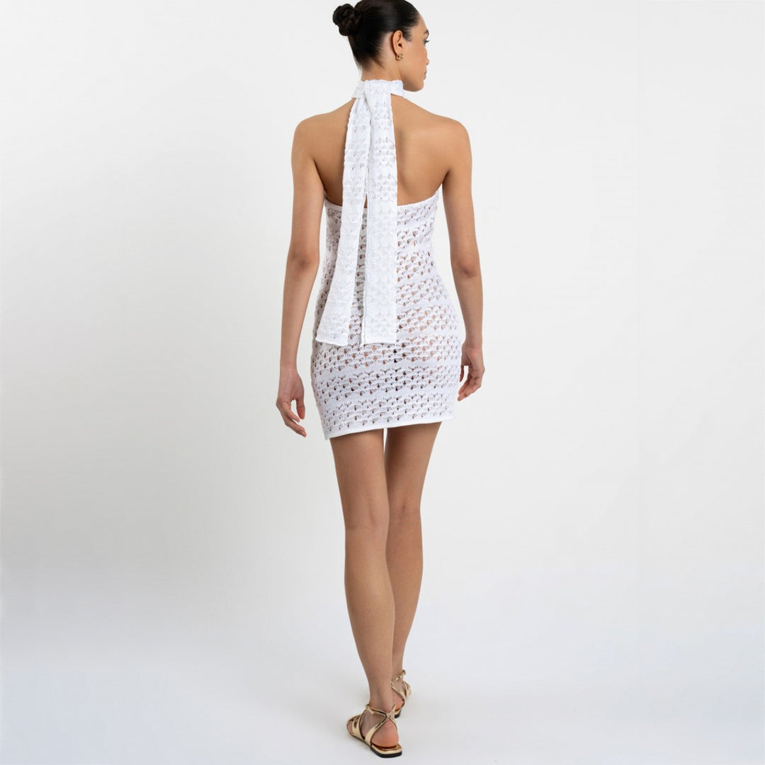 Damen Häkel-Minikleid mit hohem Kragen Echo Archiv