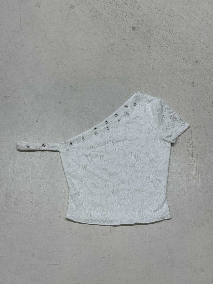 Damen elegantes Oberteil aus zarter Spitze mit kurzem Ärmel und aufregendem Design Echo Archiv