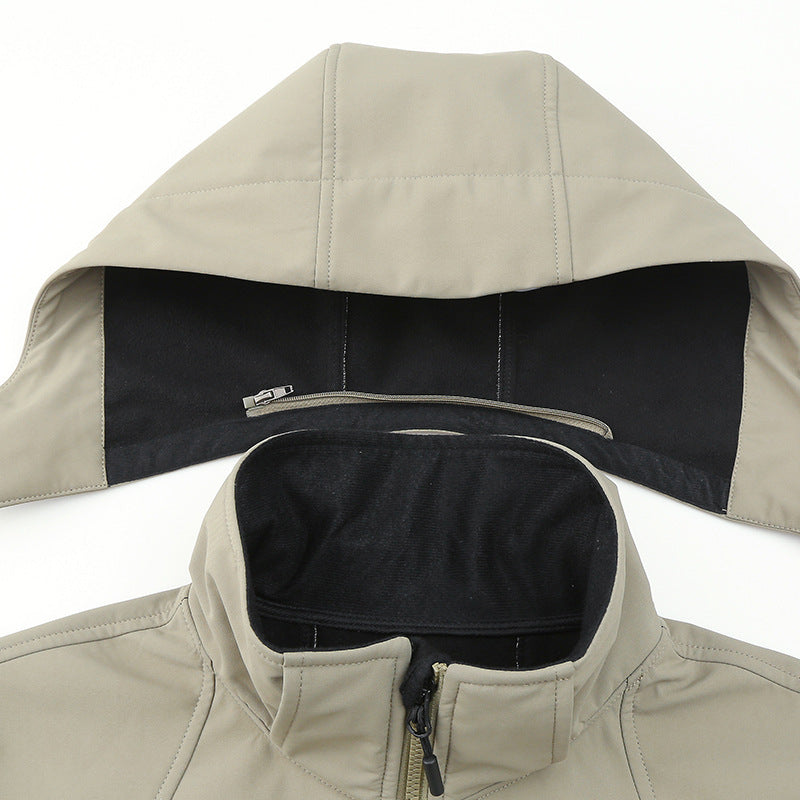 Herren Softshell‑Hybridjacke mit Kapuze, versiegelten Reißverschlüssen und ergonomischem Schnitt Echo Archiv