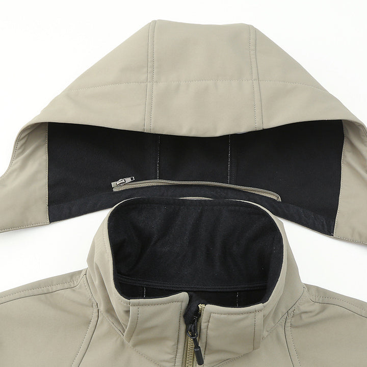 Herren Softshell‑Hybridjacke mit Kapuze, versiegelten Reißverschlüssen und ergonomischem Schnitt Echo Archiv