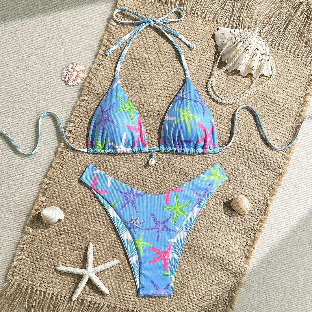 Damen Triangel-Bikini mit maritimem Sternenmuster Echo Archiv