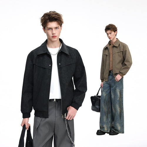 Herren Leichte Harrington‑Jacke im Overshirt‑Stil mit Rippbündchen Echo Archiv