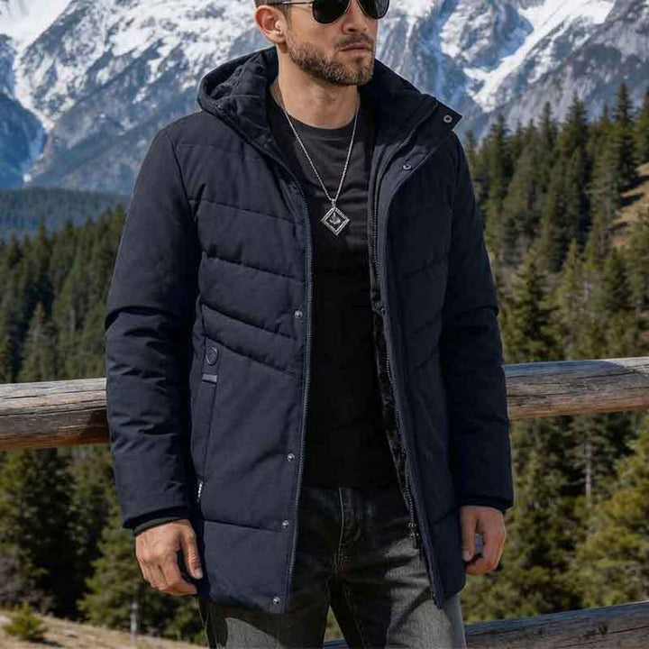 Herren Praktische Winterjacke mit Kapuze und edlen Steppdetails Echo Archiv