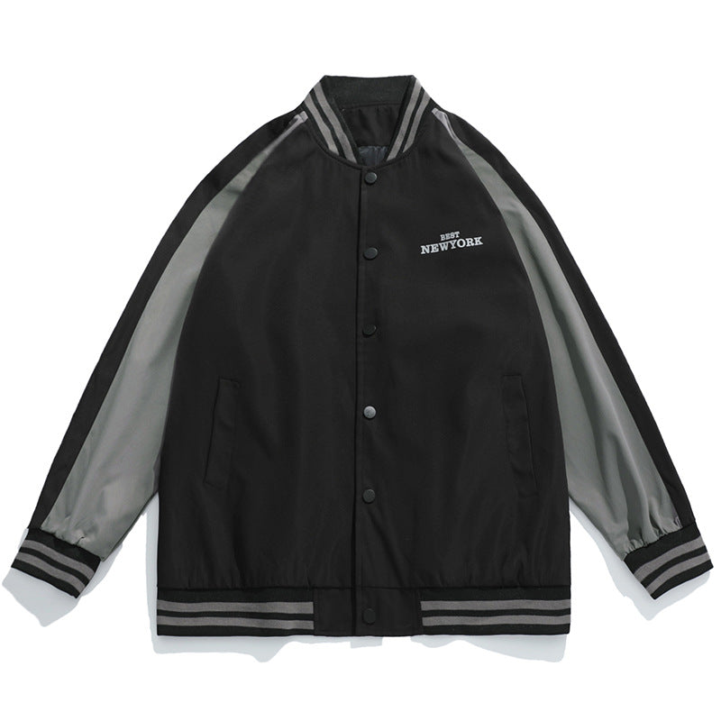 Unisex Retro-Baseball-Collegejacke im Bomberstil mit Raglanärmeln und Rippbündchen Echo Archiv