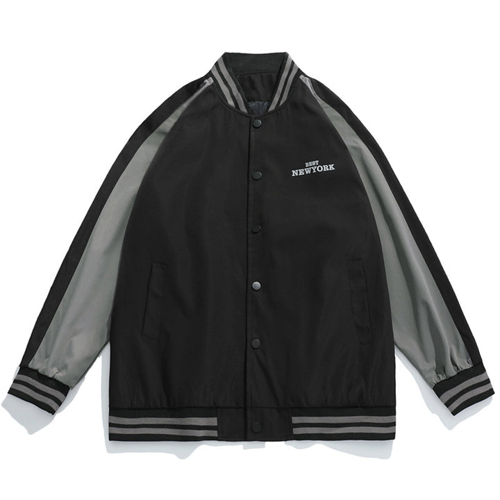 Unisex Retro-Baseball-Collegejacke im Bomberstil mit Raglanärmeln und Rippbündchen Echo Archiv