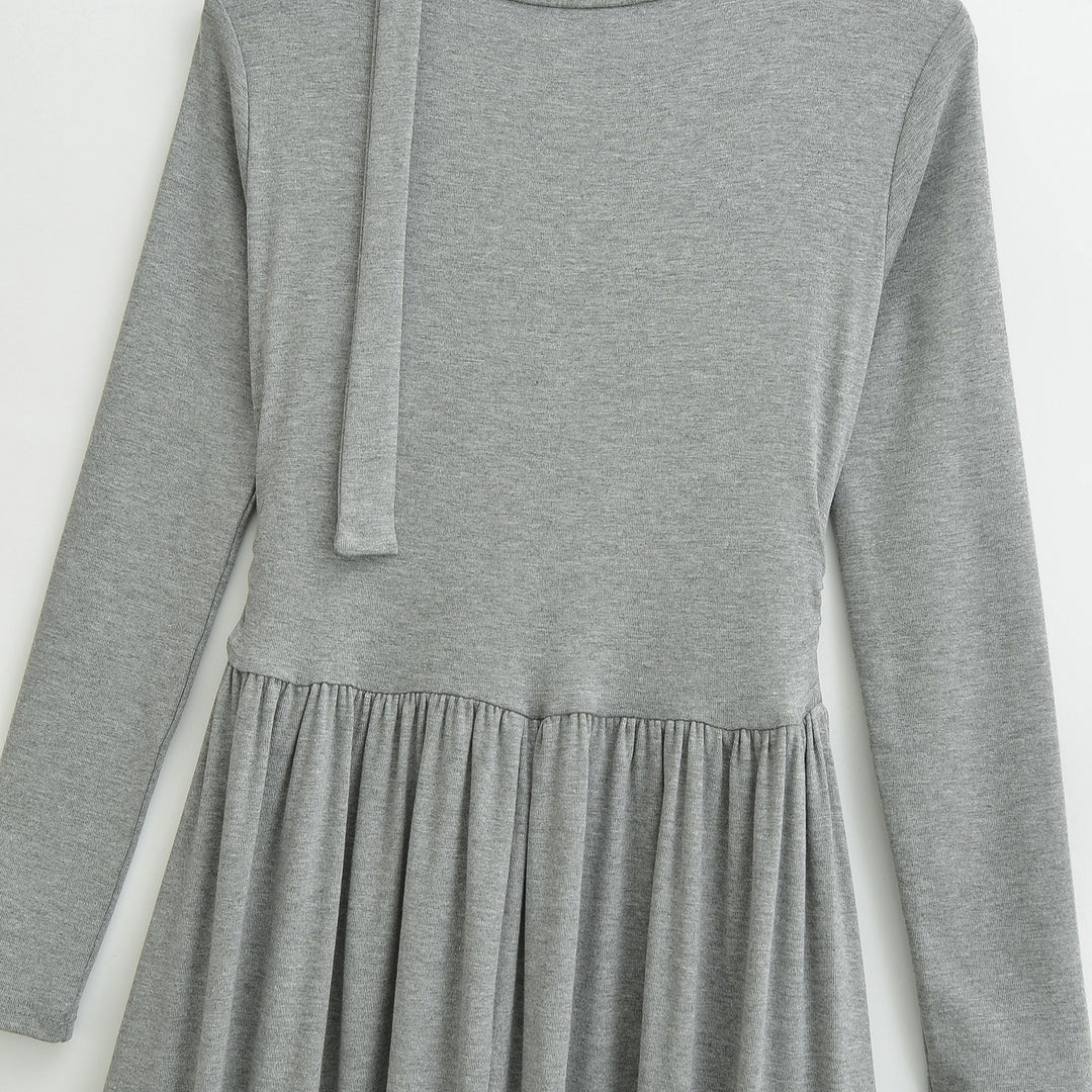 Damen Midikleid mit Raffung, V-Ausschnitt und tailliertem Faltenrock Echoarchiv