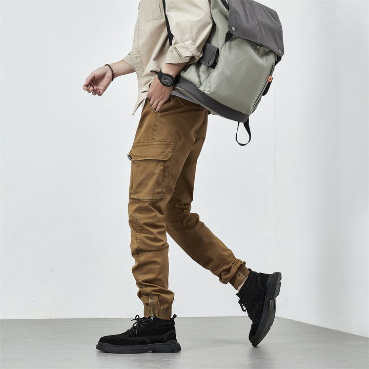 Herren strapazierfähige Cargo-Hose mit verstellbarem Bund und seitlichen Taschen Echoarchiv