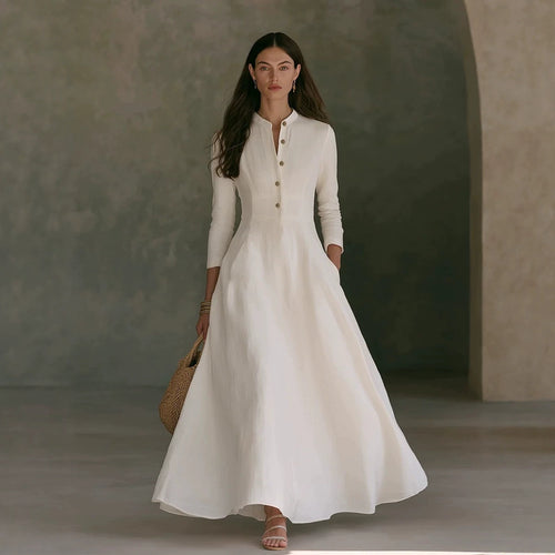 Damen Elegantes Langarm Maxikleid Echo Archiv