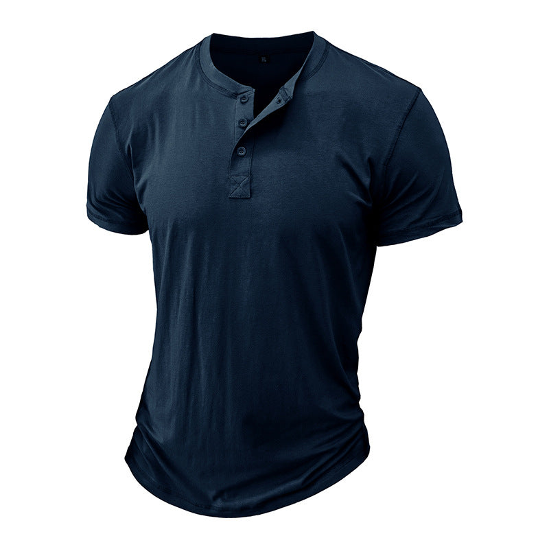 Herren Henley-T-Shirt mit Knopfleiste und modernem Schnitt Echoarchiv