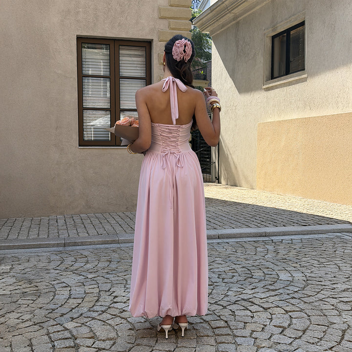 Damen Maxikleid mit Rüschen und tiefem Schlitz Echo Archiv