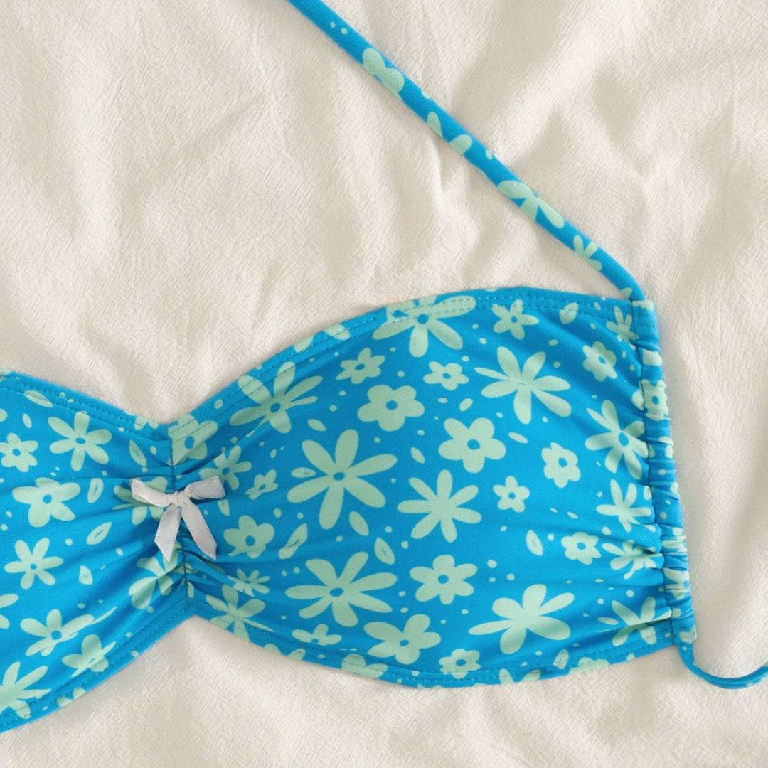 Damen Bandeau-Bikini mit floralen Akzenten Echo Archiv