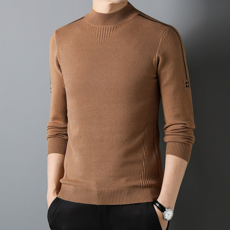 Herren Slim-Fit Strukturierter Feinstrickpullover mit kurzem Schlauchkragen und gerippten Säumen Echo Archiv