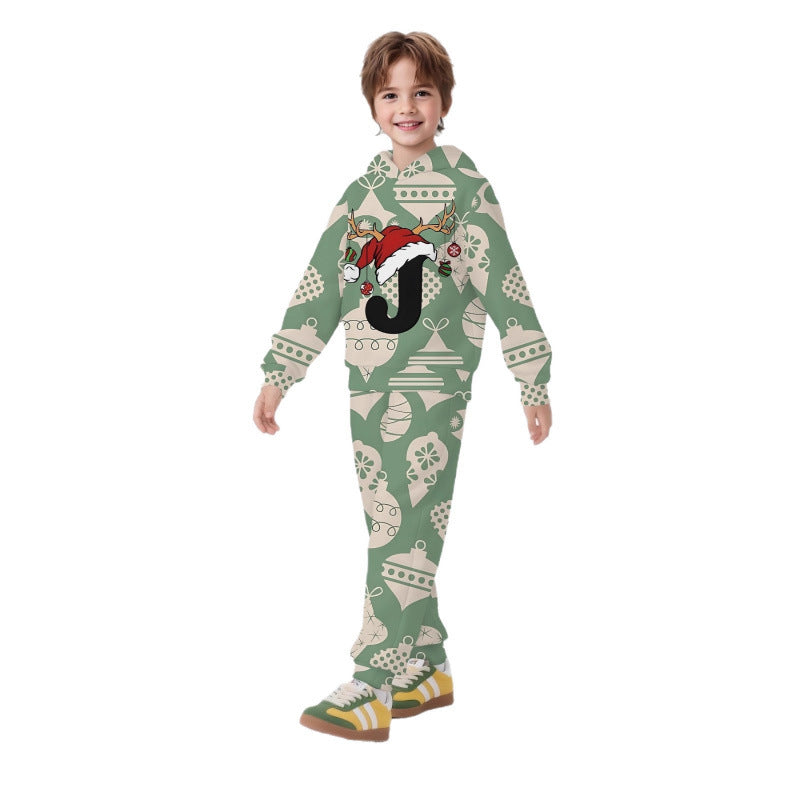 Unisex nan Kinder Jogginganzug mit Kapuzenpullover und detailreichem Auto-Print Echo Archiv