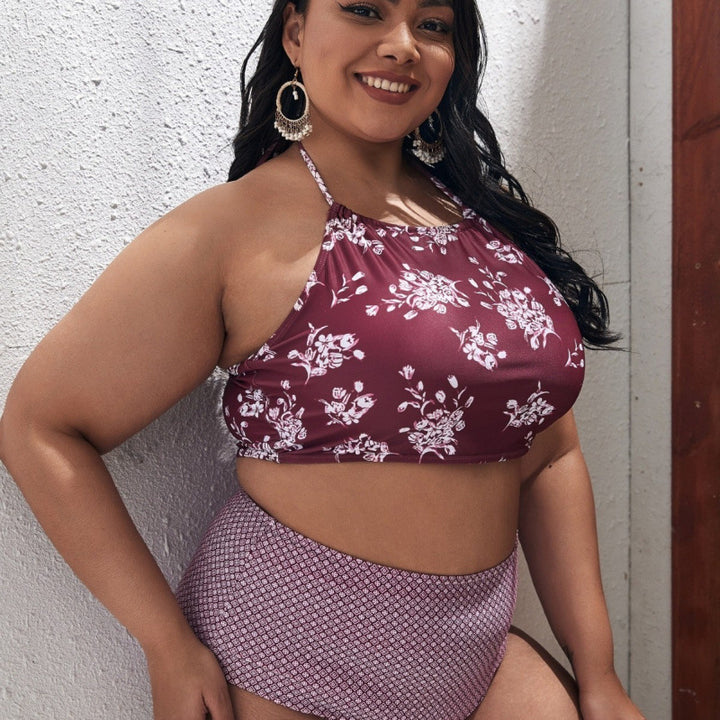 Damen Hochgeschnittener Bikini mit modischem Cropped-Oberteil Echo Archiv