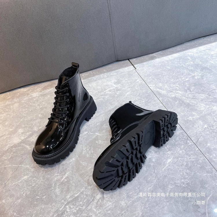 Damen Plateau-Schnürstiefelette mit robuster Profilsohle Echoarchiv