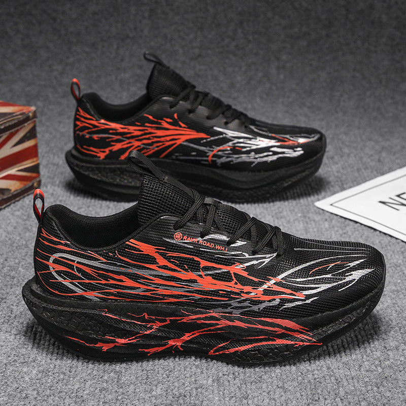 Unisex leichte Performance-Laufschuhe mit gestricktem Obermaterial, reaktiver Hohlkern-Zwischensohle und dynamischem Grafikprint – Tavélo