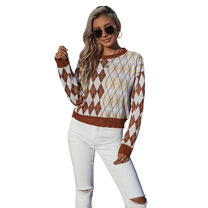 Damen Gemusterter Pullover im Rautenmuster Echo Archiv