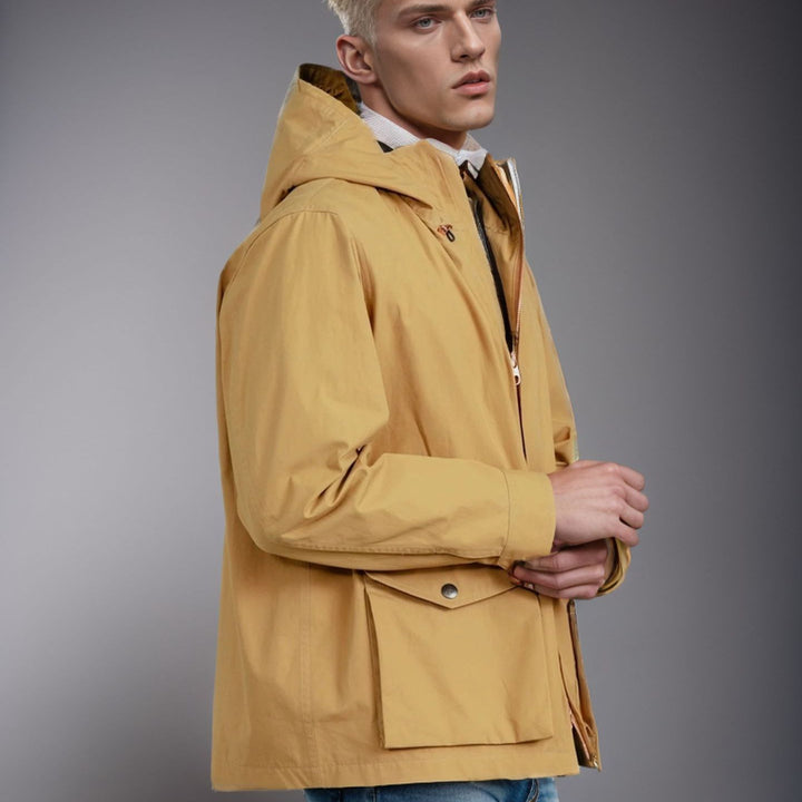 Herren strapazierfähige Multifunktionsjacke mit verstellbarem Kapuzenkragen und großzügigen Taschen Echoarchiv