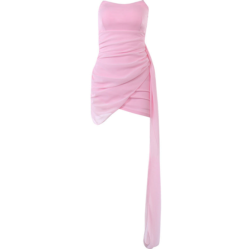 Damen Figurbetontes Cocktailkleid mit asymmetrischem Design und Drapierungen Echo Archiv