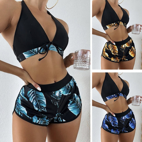 Damen Bikini-Top mit abnehmbaren Trägern und modischen Shorts Echo Archiv