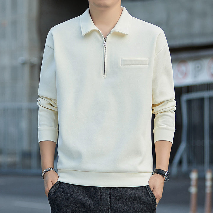 Herren Halbzip-Sweatshirt mit Polokragen und Brustleistentasche Echo Archiv