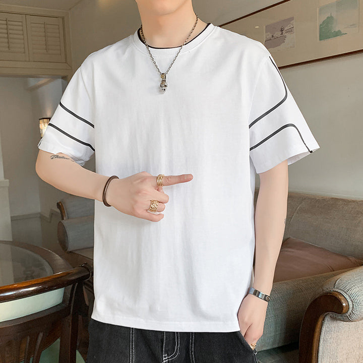Herren Oversize-T-Shirt aus Baumwollmix mit Kontrastpaspelierung und Dropped-Shoulder Echo Archiv