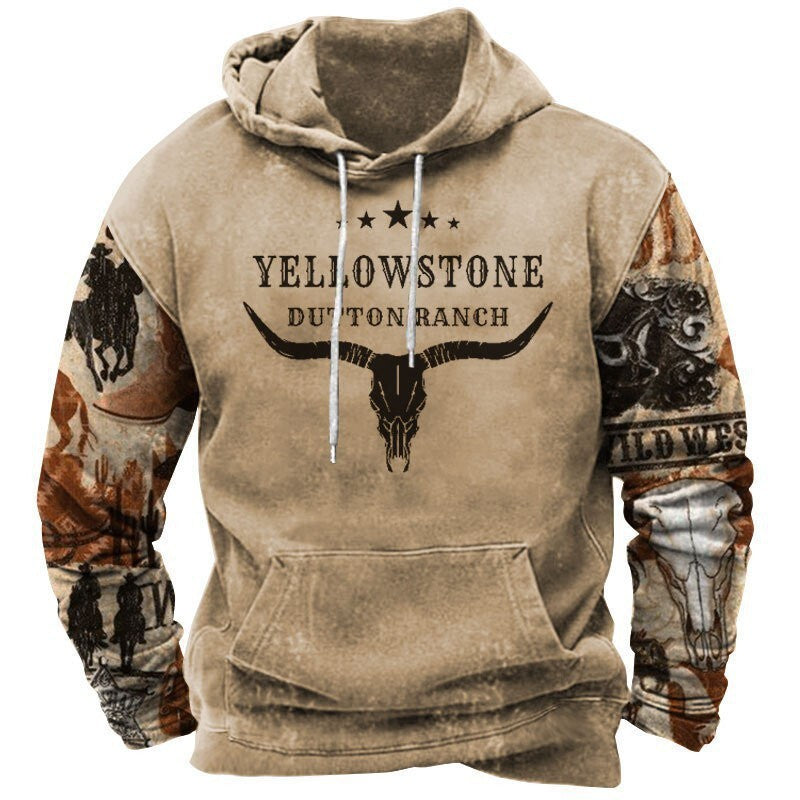 Herren Kapuzenpullover mit Western- und Cowboy-Design Echoarchiv