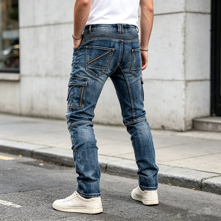 Herren Modische Jeans mit Reißverschluss-Details Echoarchiv