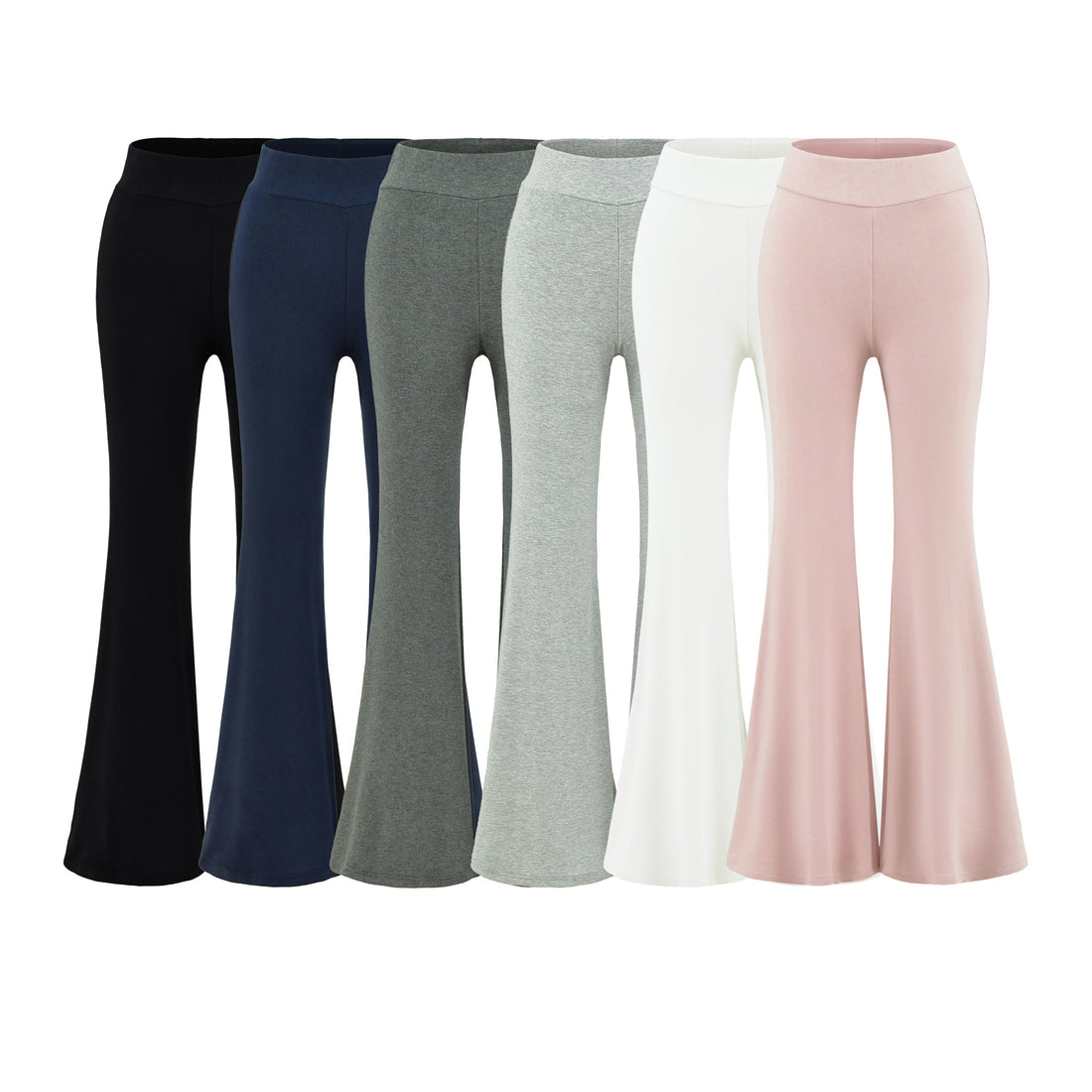 Damen High-Waist Flared Jersey-Leggings mit ausgestelltem Beinabschluss Echoarchiv