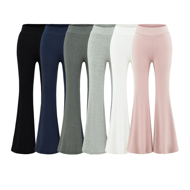 Damen High-Waist Flared Jersey-Leggings mit ausgestelltem Beinabschluss Echoarchiv