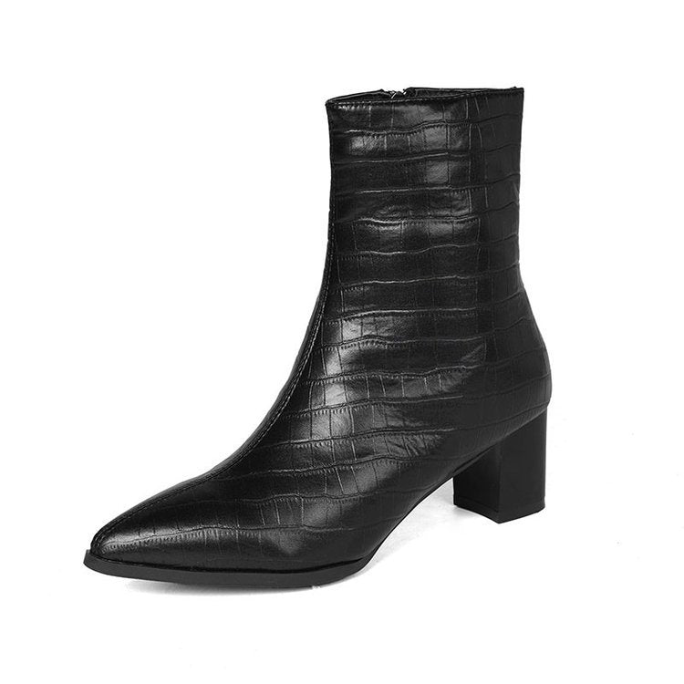 Damen Elegante Croc-Optik Stiefeletten Echo Archiv